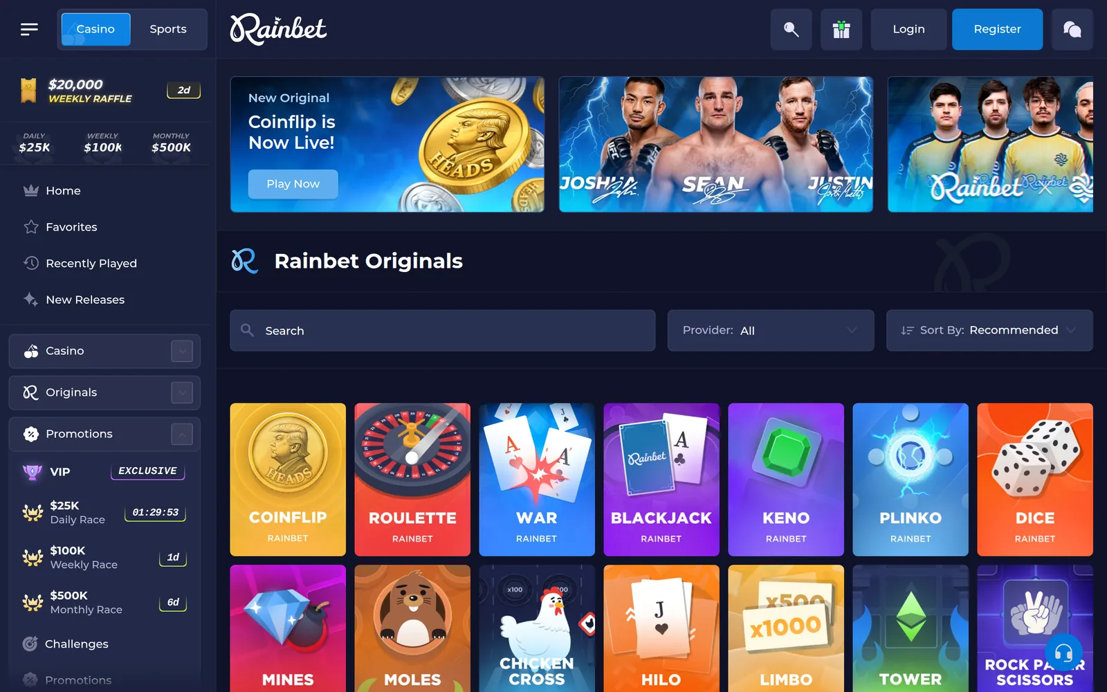 Rainbet in-house originals